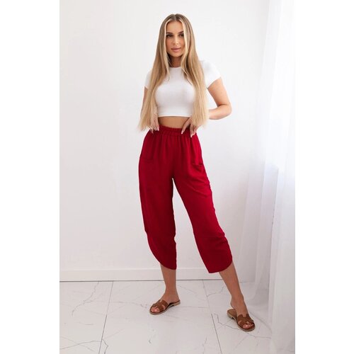 Kesi Wide-leg trousers with burgundy pockets Cijene