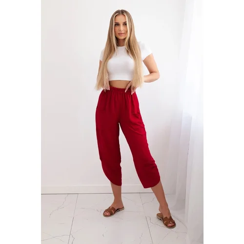 Kesi Wide-leg trousers with burgundy pockets