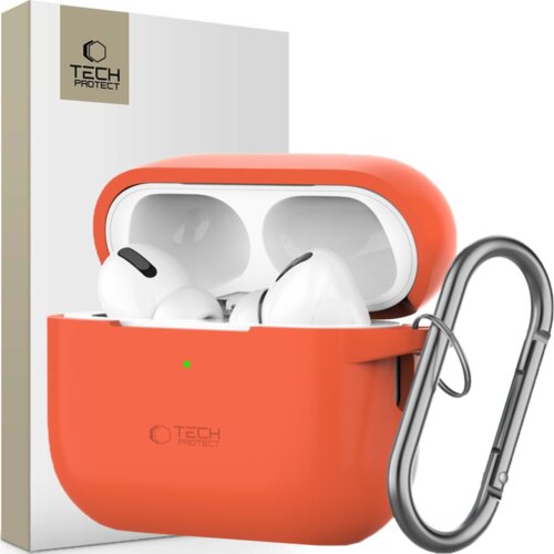 TECH-PROTECT SILIKONSKI OVITEK HOOK ZA APPLE AIRPODS PRO 1 2 NEON ORANŽEN, (22006264) Slike