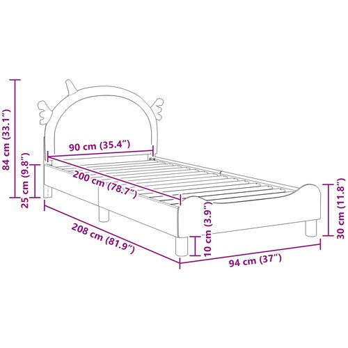  za djecu s uzglavljem Ružičasta 90 x 200 cm PU Slike