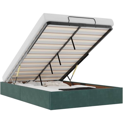 Maison Chic Otomanski Posteljni okvir - Dvoposteljna postelja - Zakonska postelja brez vzmetnice zelen 120x190 cm žamet-J566, (21766770) Cene