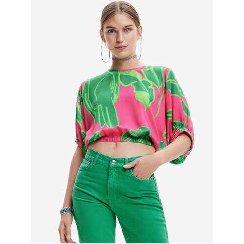 Desigual Garret Green-Pink Womens Top - Women Cene
