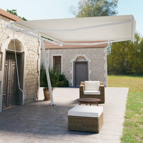 vidaXL Prostostoječa ročno zložljiva tenda 450x350 cm krem Cene