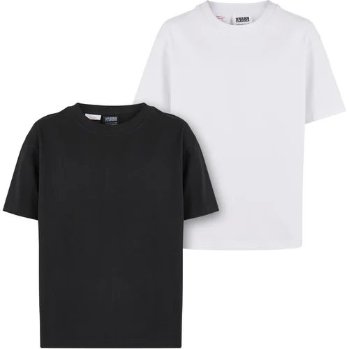 Urban Classics Girl's boyfriend T-shirt, 2 pieces black/white Urban Classics Girl's boyfriend T-shirt, 2 pieces black/white