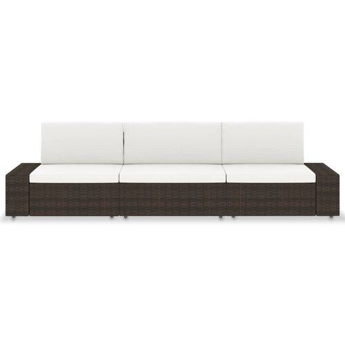Maison Chic Sekcijski kavč - Sofa - Kanape trosed poli ratan rjav, (21726766) Cene