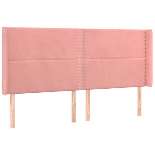 Maison Chic posteljno vzglavje - vzglavna omarica - nočna omarica z u&amp;scaron;esi roza 203x16x118/128 cm žamet, (21710314) Slike