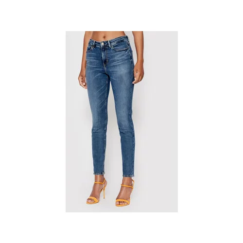 Guess Jeans hlače W2YA46 D4Q02 Modra Skinny Fit