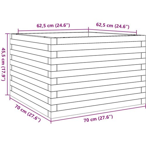  Vrtna sadilica vo&amp;scaron;tano smeđa 70x70x45 5 cm masivna borovina Slike
