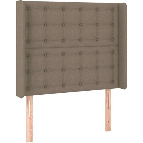 Uzglavlje s u&amp;scaron;ima smeđesivi 103x16x118/128 cm od tkanine Slike