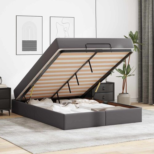  Okvir kreveta s madracem Ostalo 2 kom. Siva PVC 140 x 190 cm Slike