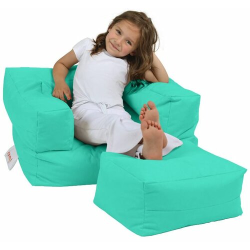 Atelier Del Sofa kids single seat pouffe - turquoise turquoise garden bean bag Slike
