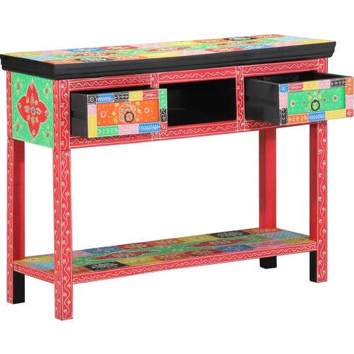 vidaXL Konsolna miza Večbarvna 100x30x75 cm Trdo leseno mango Cene