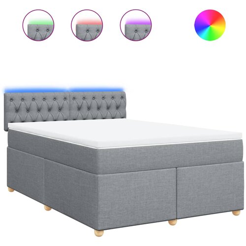 Maison Chic Box spring postelja - Vzmetna postelja z vzmetnico svetlo siva 160x200 cm žamet SL11124, (21904116) Cene