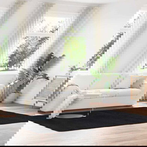vidaXL Košata preproga črna 200x290 cm poliester Cene