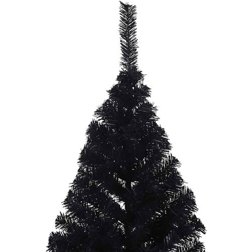  Umjetna polovica božićnog drvca sa stalkom crna 240 cm PVC Slike