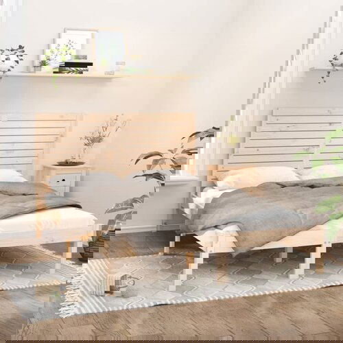  The Living Store Posteljni okvir trden les 150x200 cm - Posteljni Okvir, (21453966) Slike