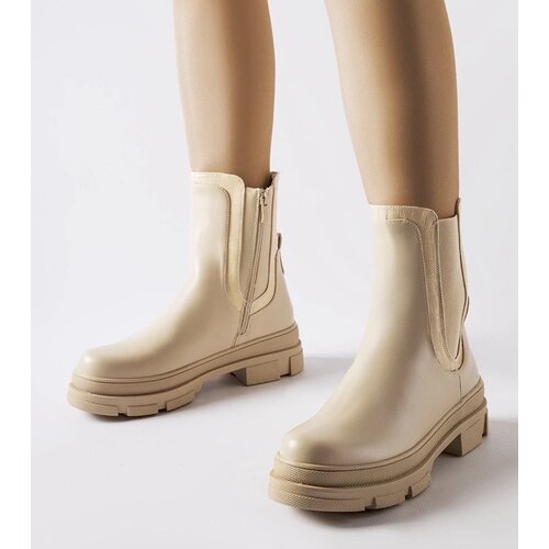 Gemre Beige boots with a chunky sole Torina Cene