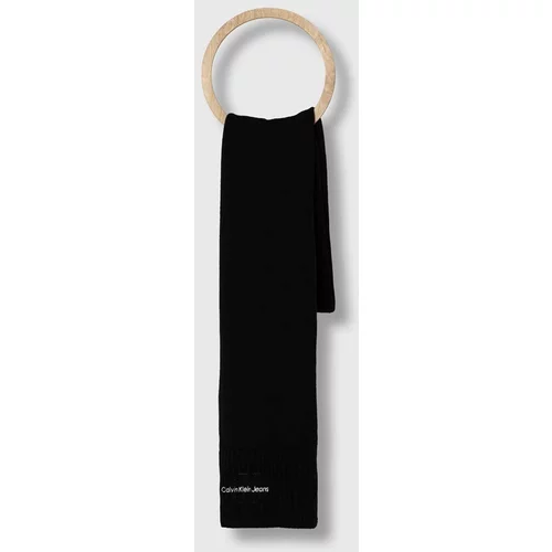 Calvin Klein Jeans Pamučni šal boja: crna, bez uzorka