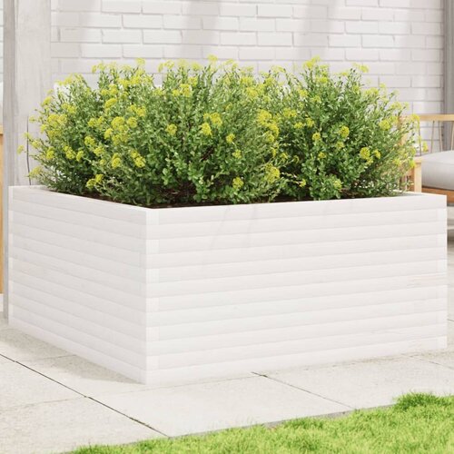 Furnova Vrtno korito belo 100x100x46 cm trdna borovina, (21921092) Slike