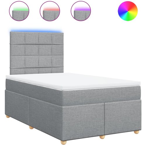 vidaXL Box spring postelja z vzmetnico svetlo siva 120x200 cm blago, (21308207) Cene