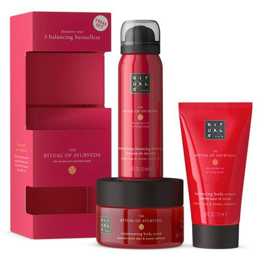 Rituals Ayurveda Set Piling za telo 125 g + krema za telo, 70 ml + gel za tuširanje 50 ml Cene