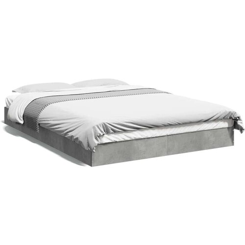 VidaXL okvir kreveta siva boja betona 140x200 cm od konstruiranog drva Slike