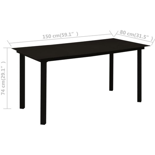  5-dijelni vrtni blagovaonski set od PVC ratana crni Slike