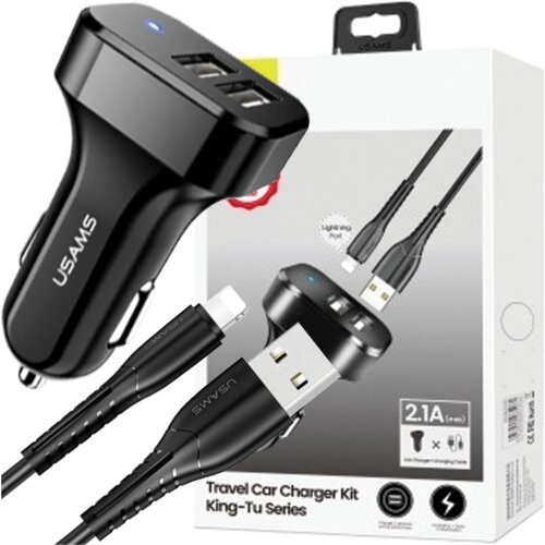 Usams OMREŽNI POLNILEC 2XUSB C13 2.1A ZA LIGHTNING ZA IPHONE ČRN, (22007301) Cene