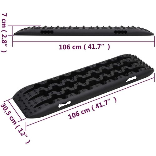  Daske za vuču 2 kom crne 106 x 30 5 x 7 cm najlonske Slike