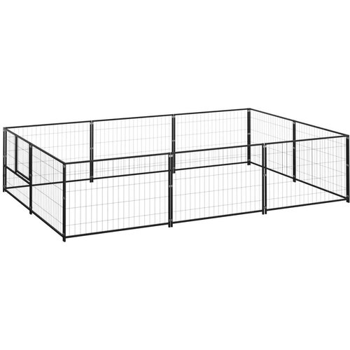  Kavez za pse crni 6 m² čelični Cijene