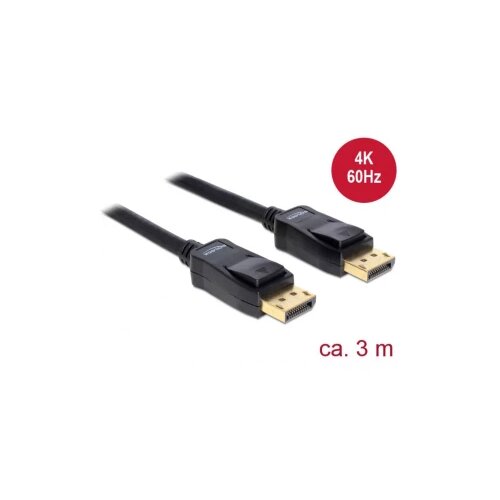 Delock DisplayPort priključni kabel DisplayPort vtič\, DisplayPort vtič 3.00 m črna 82424 DisplayPort kabel, (20421358) Slike