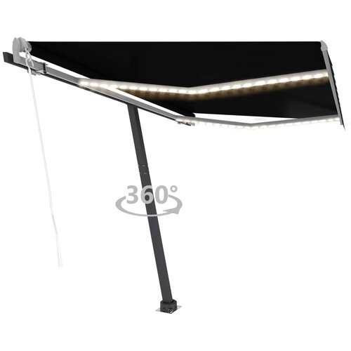 VidaXL Avtomatska tenda LED + senzor 350x250 cm antracitna Slike