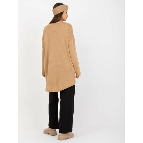 Fashion Hunters Oversize camel sweater with longer back OH BELLA Slike