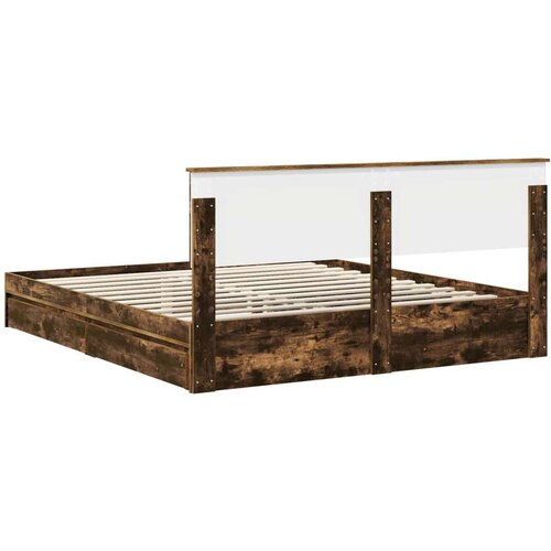  Krevet s od storage s uzglavljem Dimljeni hrast 180 x 200 cm Slike