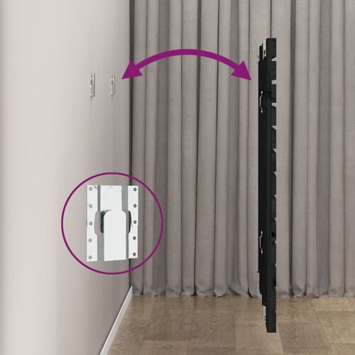  Zidno uzglavlje crni 106x3x91,5 cm od masivne borovine Slike