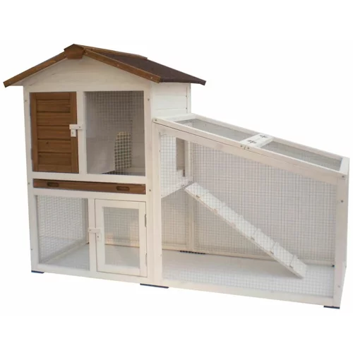  Kavez za zečeve "Tommy" bijelo-smeđi 140x65x100 cm 20072