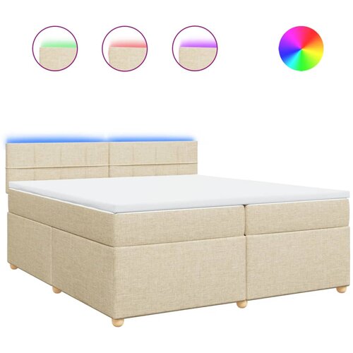 vidaXL Krevet s oprugama i madracem krem 200 x 200 cm od tkanine Cijene