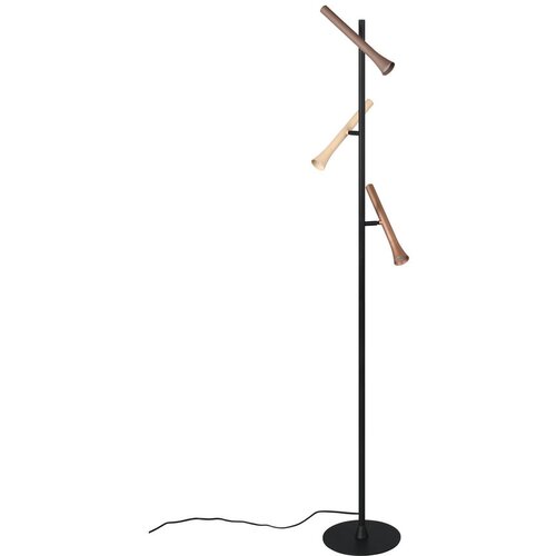  Črna LED stoječa svetilka s kovinskim senčilom (višina 150 cm) Fiato – Cene