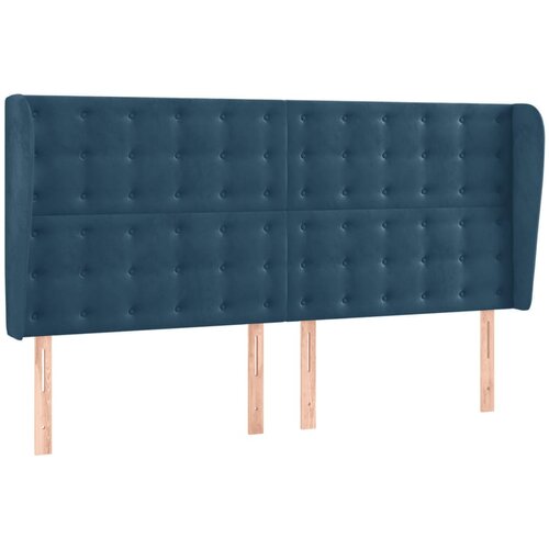 Maison Chic Vzglavna omarica - Nočna omarica - Posteljna omarica z u&amp;scaron;esi temno modra 203x23x118/128 cm žamet, (21709944) Slike