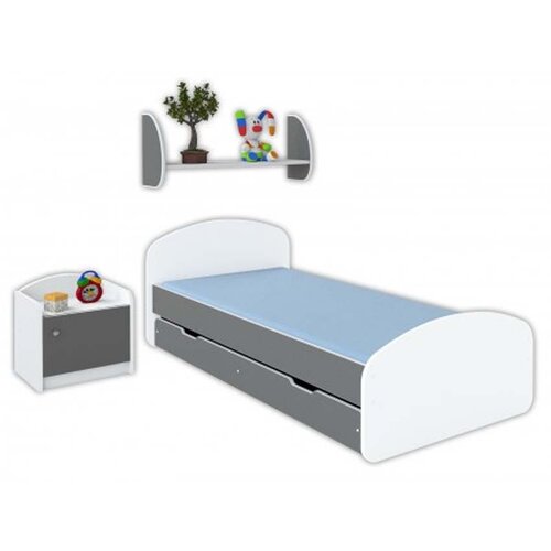 Made in Poland Dečiji krevet sa fiokom 200x90 Luna sivi Cene