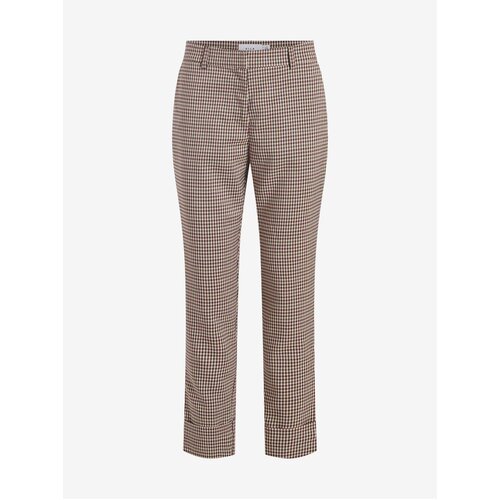 Vila Brown plaid shortened trousers Jodi - Women Cijene