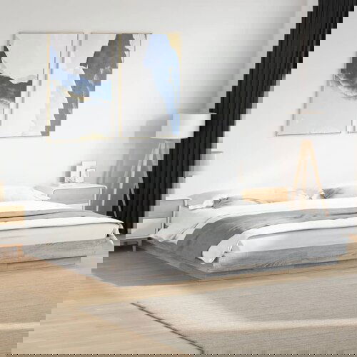 Furnova Posteljni okvir z LED lučkami siva sonoma 180x200 cm inž. les, (21942890) Cene