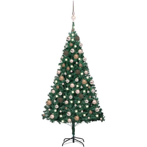  Umjetno osvijetljeno božićno drvce s kuglicama zeleno 180cm PVC Cijene