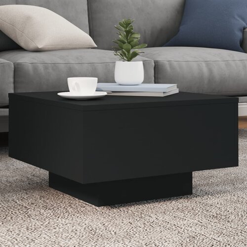 vidaXL Klubska mizica črna 55x55x31 cm inženirski les Cene