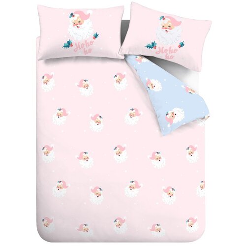 Catherine Lansfield Ružičasta posteljina za bračni krevet/za produženi krevet 230x220 cm Vintage Christmas Santa – Cijene