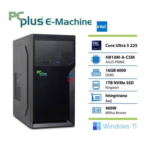 PCPLUS e-machine Ultra 5 225 16GB 1TB SSD Windows 11 Pro namizni računalnik Cene