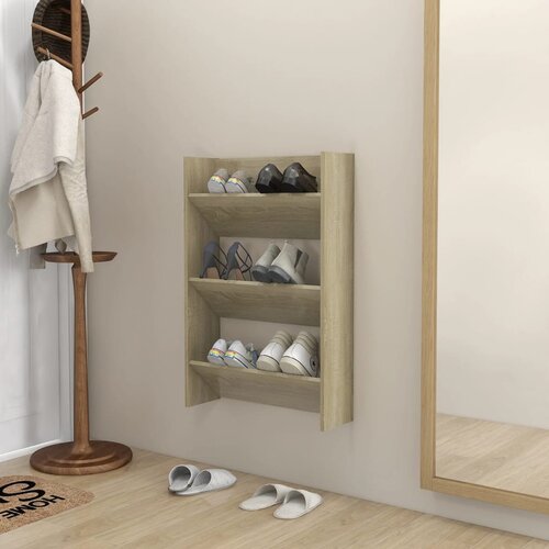 vidaXL Zidni ormarić za cipele boja hrasta 60 x 18 x 90 cm od iverice Cijene