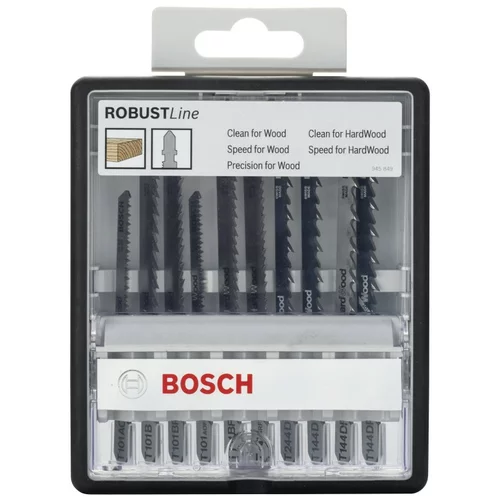 Bosch set listova za pilu robustline (drvo, 10 -dij., t-završetak)