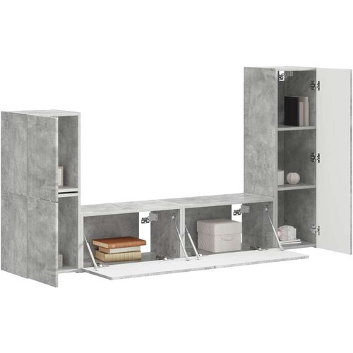  Komplet TV omaric 4 pcs Betonsko siva Konstruiran les - - Siva - 67.7 - 30 x 31 x 100 cm - 2025-vidaXL-Uvoz_2 Slike