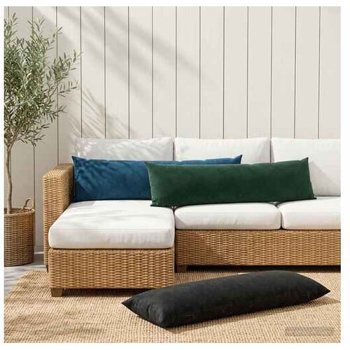 vidaXL Jastuk s jastukom HEERLEN 2 kom. Crna Bar&scaron;un - Crna 40 x 145 cm 2 Cijene